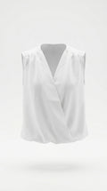 GEMMA - camicia collo a V / smanicato