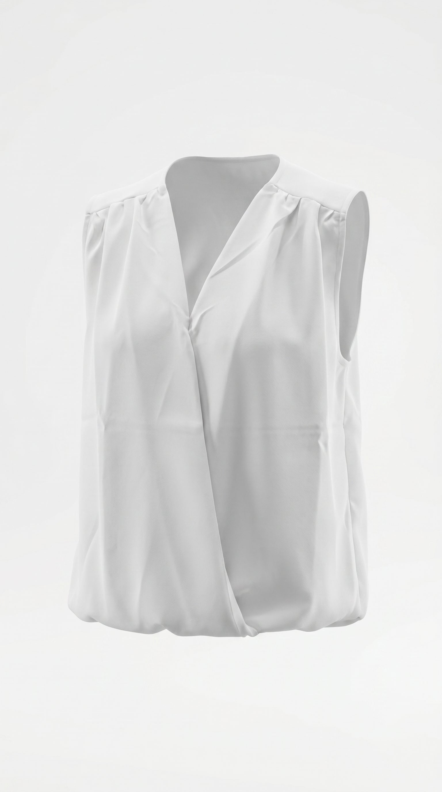 GEMMA - camicia collo a V / smanicato