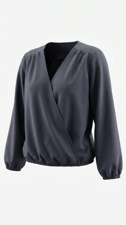 GEMMA - camicia collo a V | Manica Lunga
